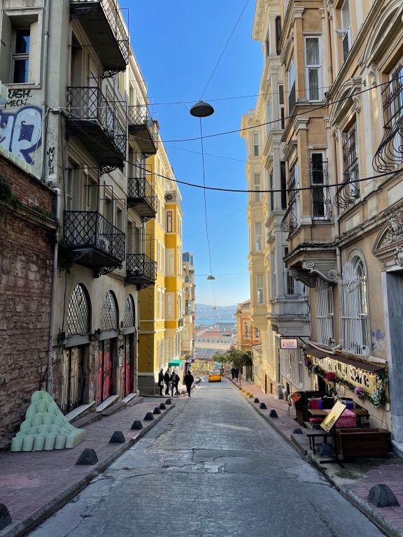 view of Bosphorus from Galata Tower on Europe side of Istanbul